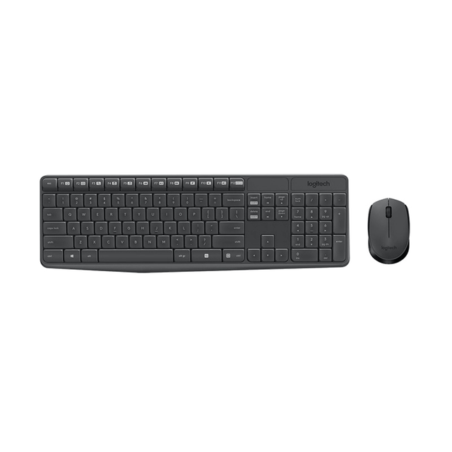 Logitech MK235 Wireless Keyboard Mouse Combo Full-size 2.4Ghz Multimedia USB Optical Mice 1000dpi For Laptop Gamer Home Office: Default Title