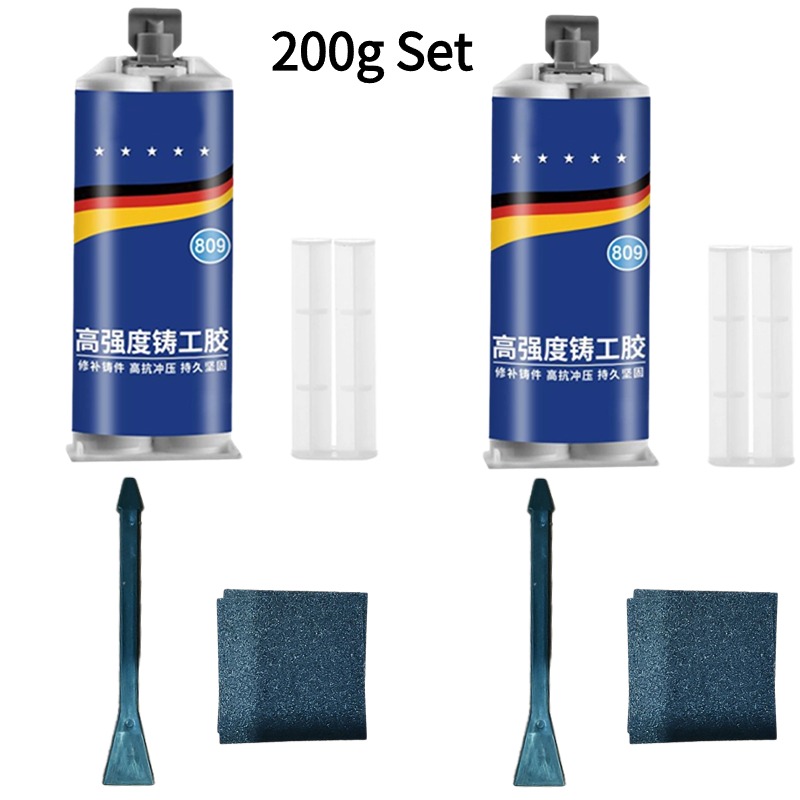AB Casting Repair Glue Kaltschweißkleber Metallreparaturkleber für Metallgussdefekt Hochtemperaturbeständiges flüssiges Dichtmittel: Blau