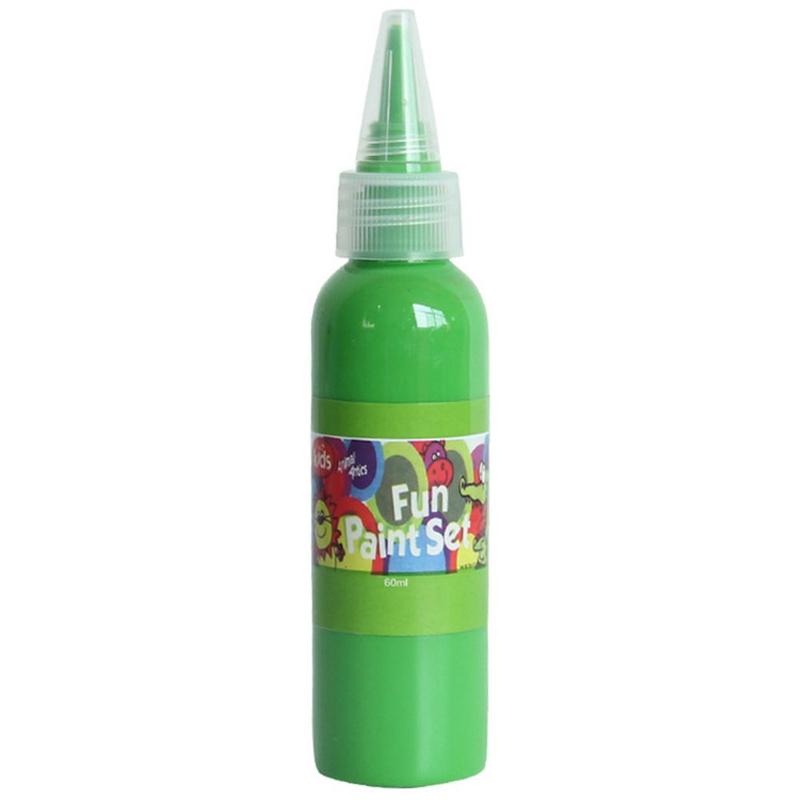 12 couleurs 60ml lavable doigt peinture sécurité et environnement enfants pigments bricolage pigment aquarelle protection dessin W6Z3: vert clair
