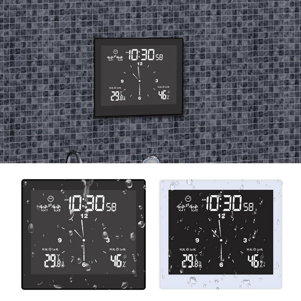 Lcd-scherm Waterdichte Digitale Badkamer Klok Temperatuur Vochtigheid Countdown Time Functie Douche Opknoping Klokken Keuken Timer
