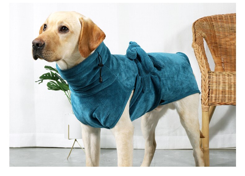 Invwo Hond Badjassen Handdoeken Sterk Absorberende Bad Sneldrogende Kleding Kleine En Medium Grote Honden Golden Retriever Huisdier Badjassen: L-Chest-65-78CM