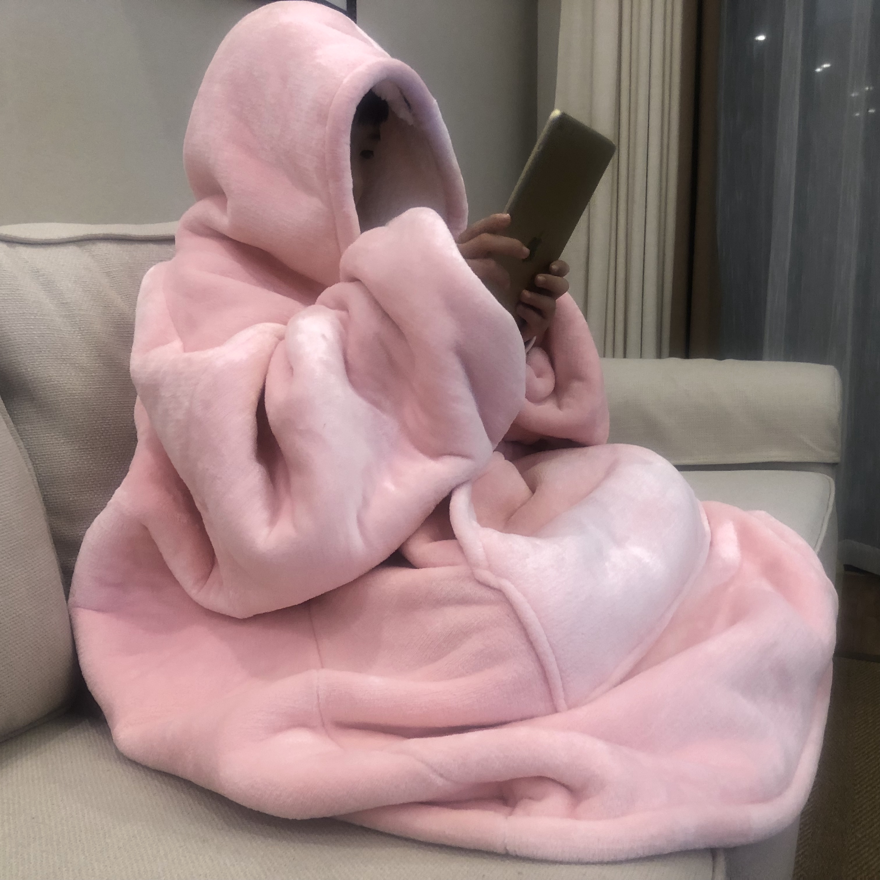 Winter Oversized Fleece Hoodies Men Women TV Blanket with Sleeves Big Pocket Hooded Sweatshirt Outdoor Thick Flannel Plush Hoody