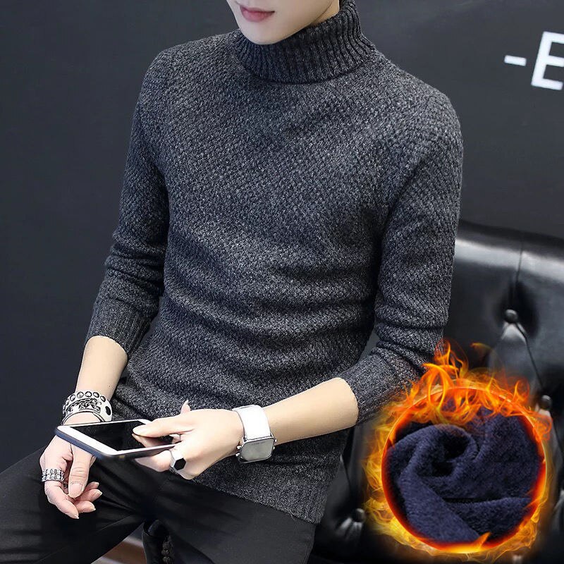 Winter Dikke Warme Trui Mannen Coltrui Slim Fit Trui Mannen Classic Casual Mannelijke Trui