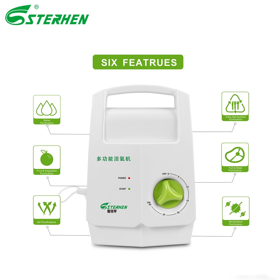 sterhen ozone generator 220v O3 Timer Air Purifiers ozone purifier Vegetable washing machine Kill bacteria in water