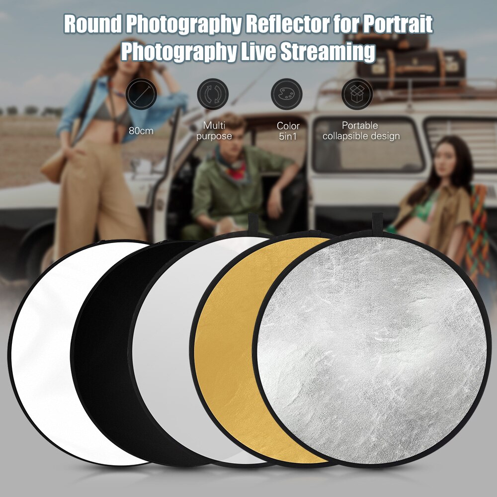 Photography Light Reflector 3 OPTIONS Photography Light Reflector 2-in-1/5-in-1/7-in-1 Collapsible Portable for Studio Outdoor
