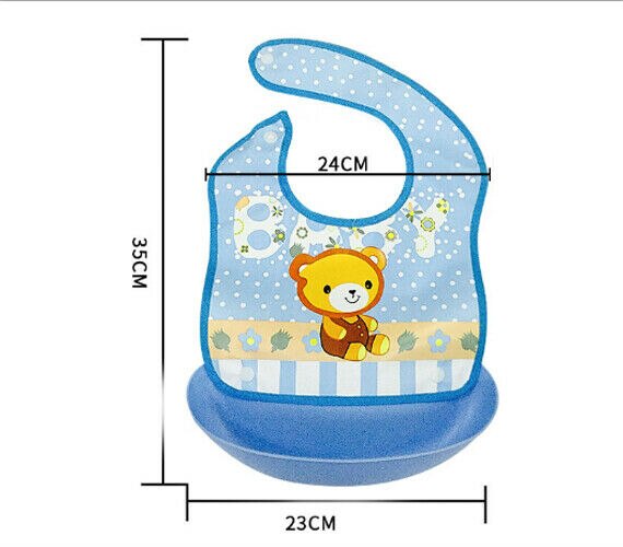 Practical Waterproof Silicone Baby Bib Washable Roll Up Crumb Catcher Feeding AU