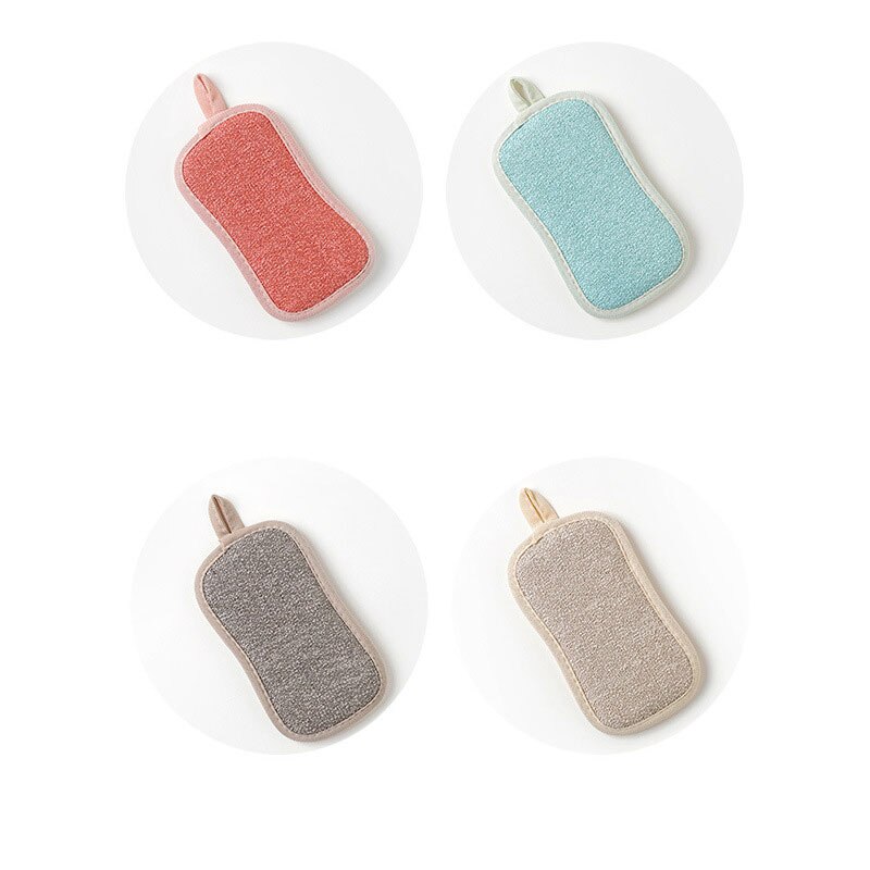 Esponja de nailon de doble cara para limpiar platos, cepillo de limpieza de descontaminación, estropajo, trapo, cocina, hogar, utensilios para lavar platos y tazas