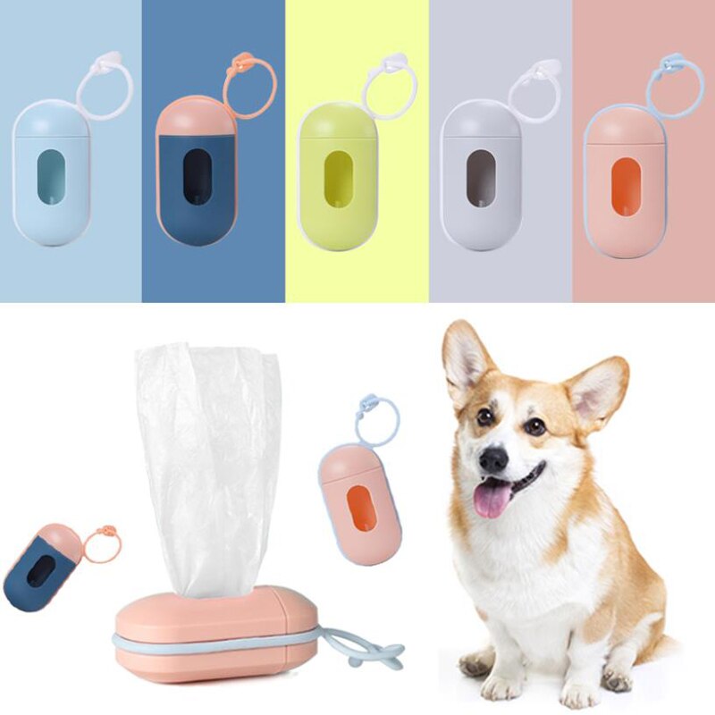 Kæledyrspokeposer dispenser lille bærbar kæledyrs skraldespand og affaldspose til hunde katte rene og hygiejniske