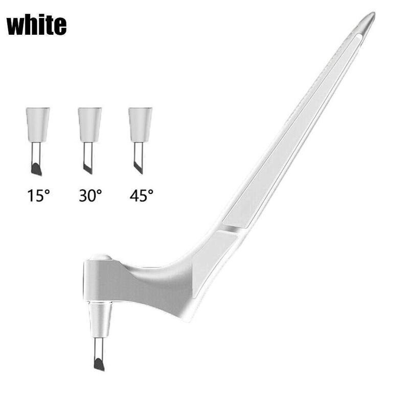 Cutting Craft Tool 360 Degree Rotating Utility Knife Hand-held Craft Cutting Tools Paper Carving Engraving Three Cutter Head: white