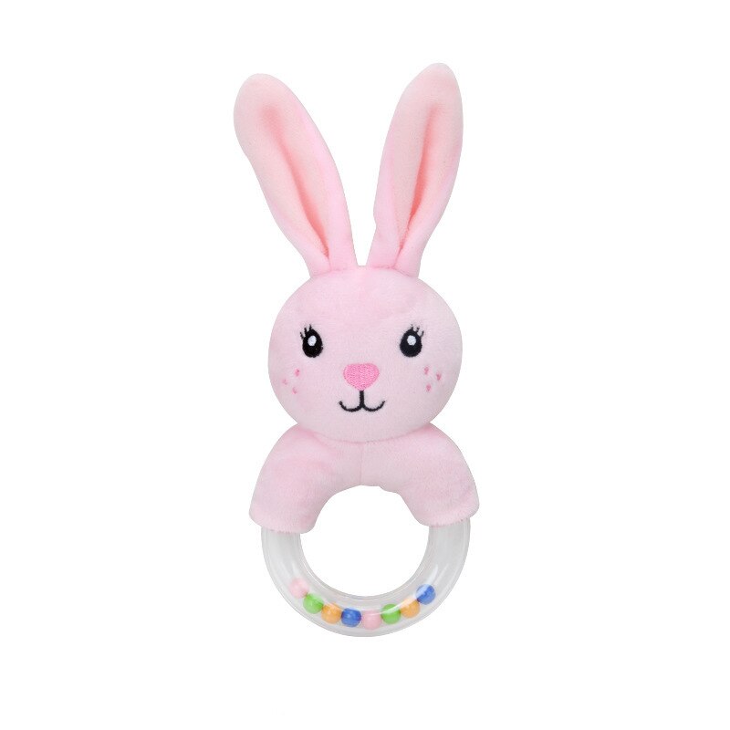 Babyspeelgoed dieren pluche baby muziek rammelaars mobiel speelgoed bel voor peuters hangende kinderwagen bed pasgeboren speelgoed 0-12 maanden: Swj 002- roze konijn