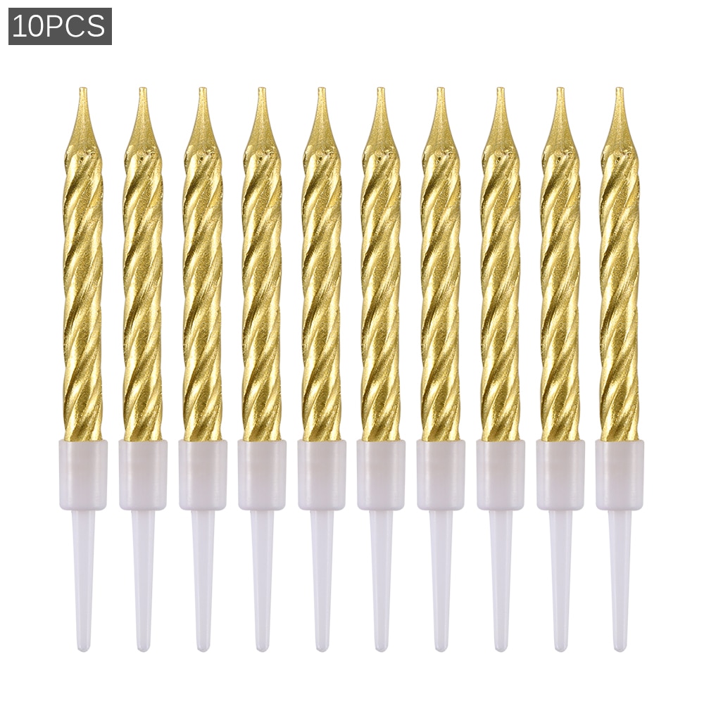 Bougies magiques à lumière multi-usages, 10 pièces, pour décor de gâteaux, d'anniversaire: Default Title