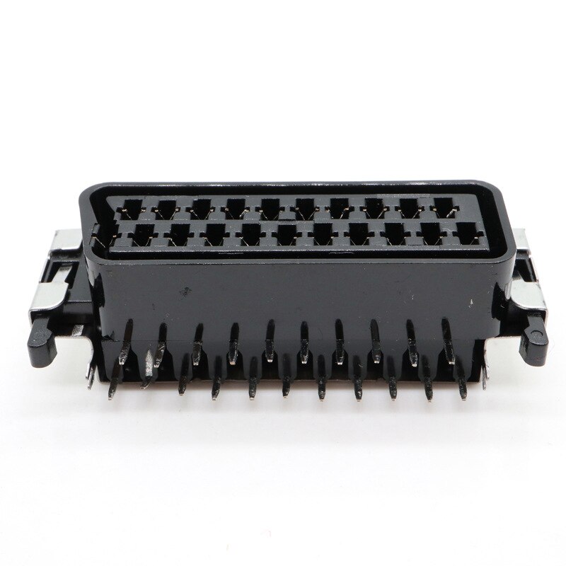 CS-107 Pbe 21Pin Manier Scart Jack Set-Top Set Top Box Stb Socket Connector Met Schild Dubbele Dual Rij pcb Mount