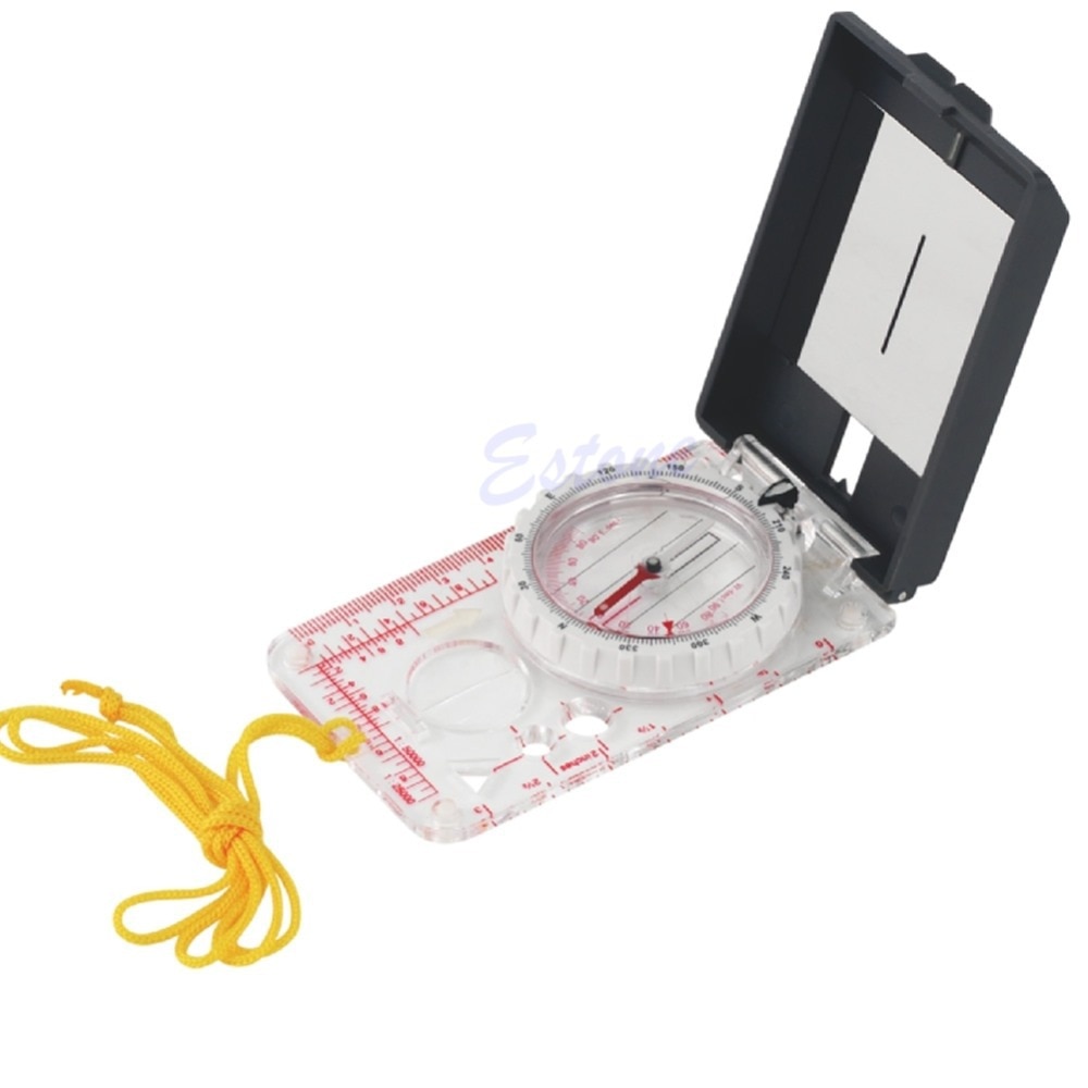Map Ruler Scale Mirror Navigation Compass Scouts Outdoor Camping Survival Kits27RD