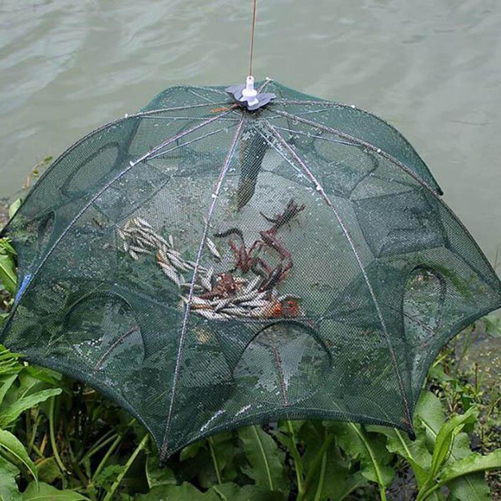 Automatic folding umbrella type multilateral fishing net shrimp cage Fish Umbrella Cage Hand Throw Net Crab Fish Trap Cast Net