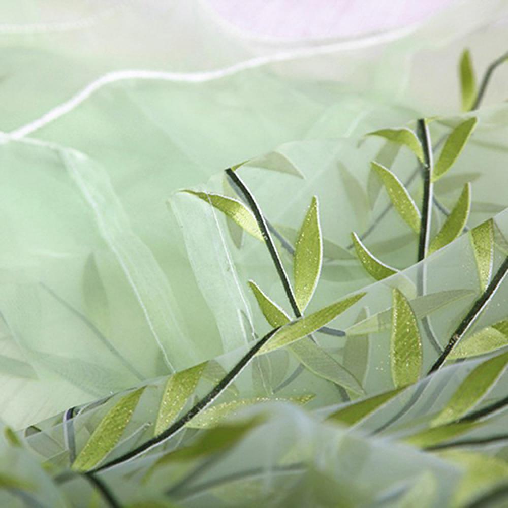 Cortina de Sauce de hilo de vidrio de árbol para el hogar, cortina de tul para decoración de habitación, paneles transparentes, cortinas colgantes de varilla verde y púrpura para decoración del hogar