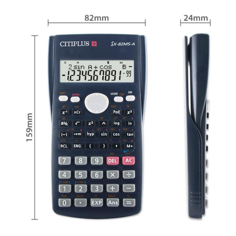 240 - function calculator CITIPLUS button battery 82MS student calculator