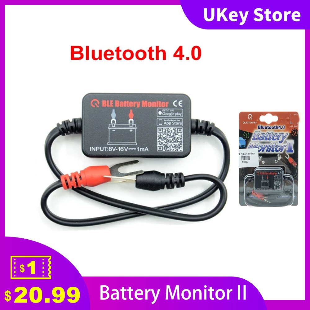 BM2 Car Battery Monitor, 12V Battery Tester, Wireless Bluetooth 4.0