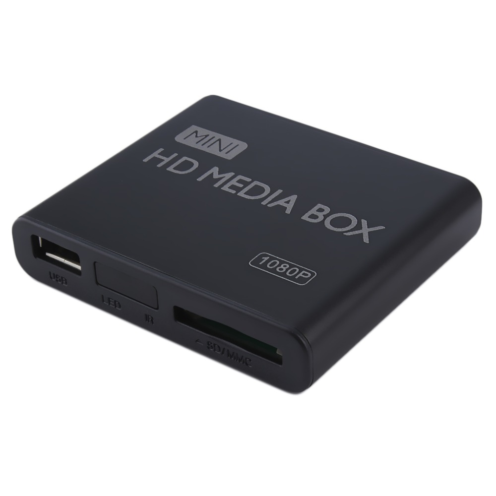 Mini Media Player 1080P Mini Hdd Media Box Tv Box Video Lettore Multimediale Full Hd con Mmc Sd Card lettore di 100Mpbs Au Ue Spina Degli Stati Uniti