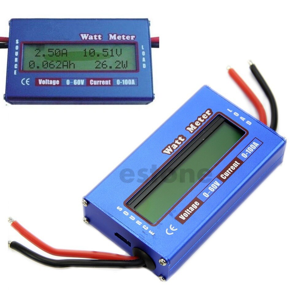 RC Watt-Messgerät DC 60V/100A Power Analyzer Digital LCD Balance Batterie Spannung Prüfer Watt Volt Amperemeter