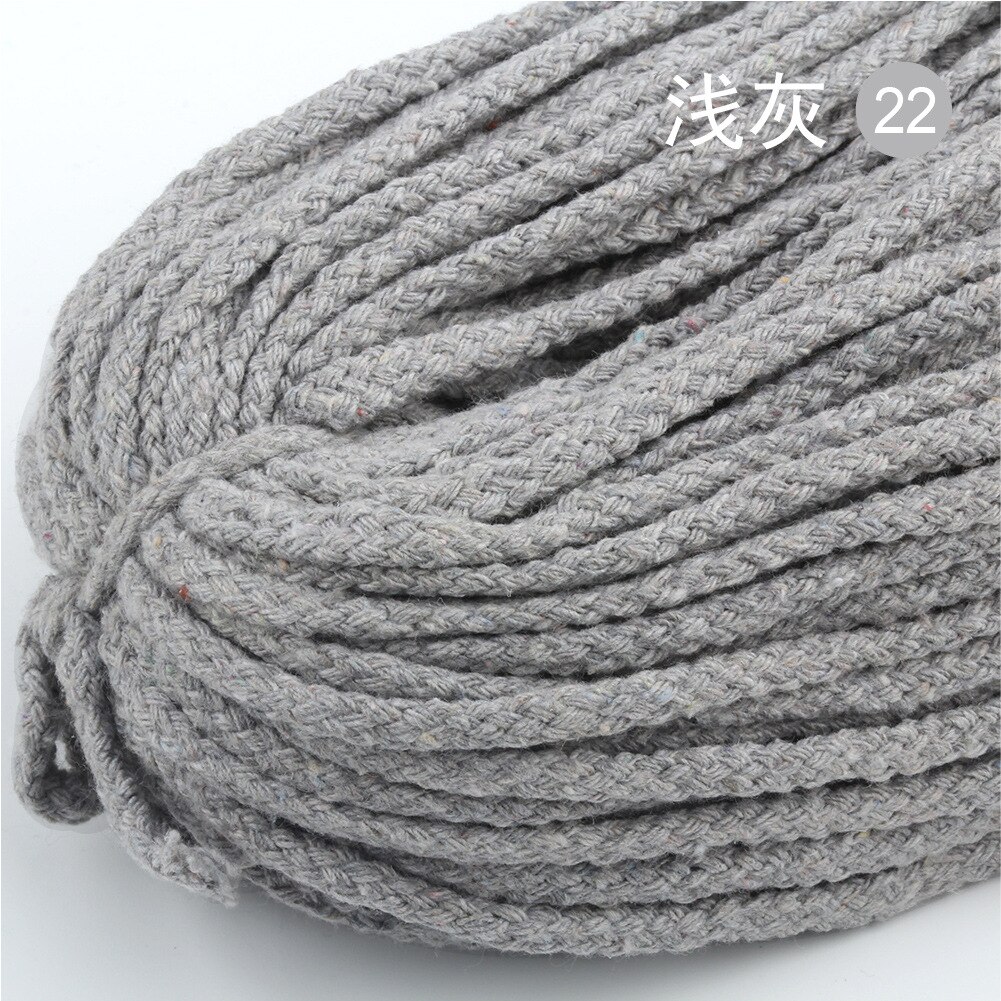 10Yards 5Mm Gekleurde Twisted Cord Touw 100% Katoenen Touw Cords Craft Decoratieve Twisted Diy Handgemaakte Tas Trekkoord Accessoires: Grey