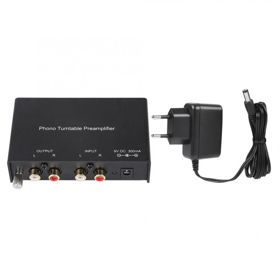 Dual-channel Phono Preamplifier RCA Preamplifier Output Noise Cancelling Phono Turntable Preamp Record Player Preamplifier: EU Plug