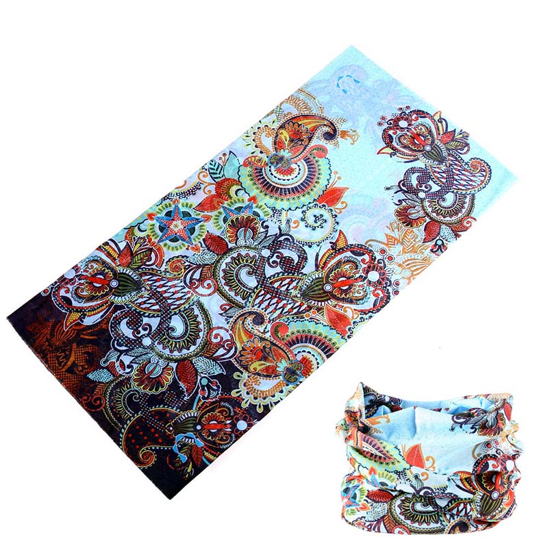 Paisley Magic Seamless Bandanas Women Men Sports Headband Outdoor Head Scarf For Female Male Buffs Face Shield: Blue