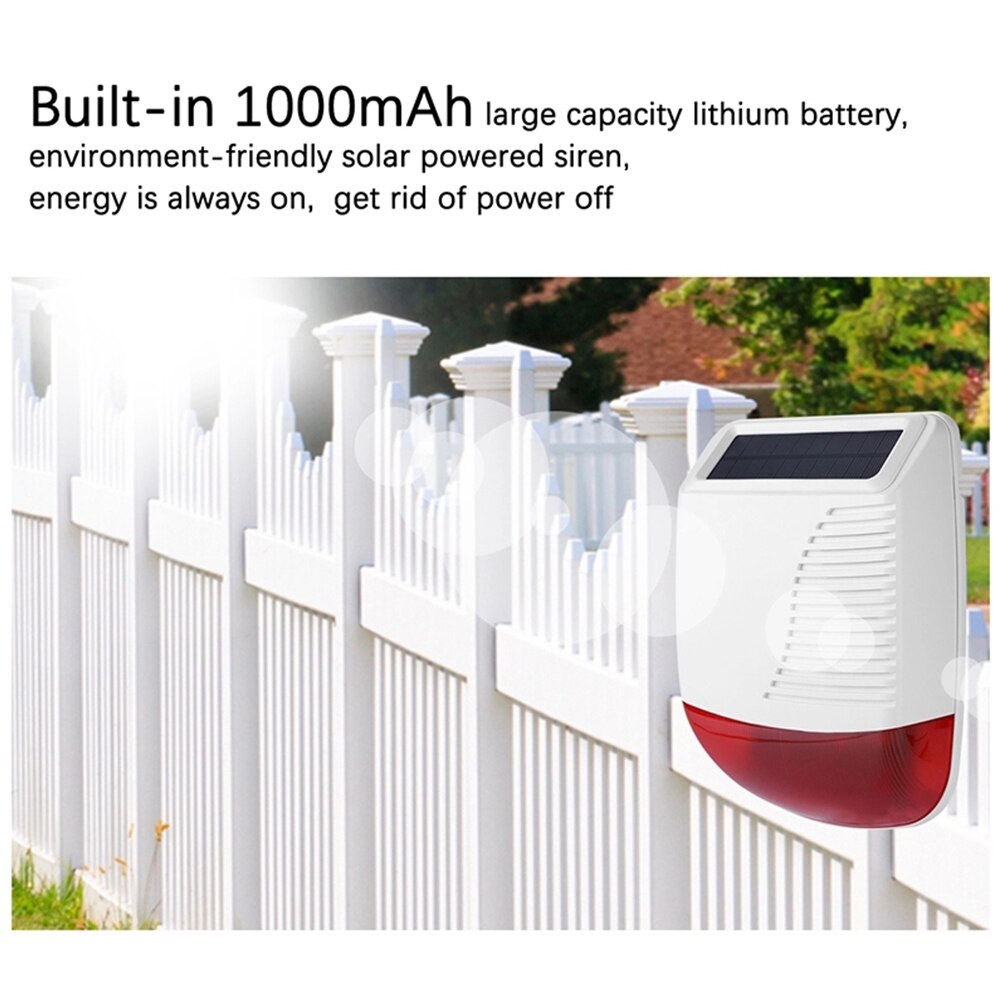 CPVAN 110dB sirena solare esterna senza fili veloce stroboscopico sirena impermeabile per sicurezza domestica antifurto WiFi 4G sistema di allarme GSM