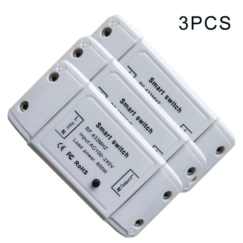 433 RF On-off Device Wireless Receiver Remote Control Switch Smart Home Modification Remote Control Switch With Alexa Google: 3pcs