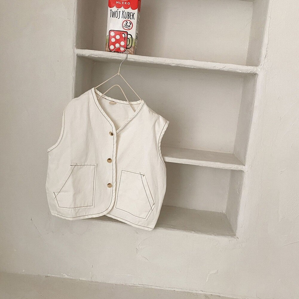 Chaleco de herramientas coreano para niños y niñas, holgado, japonés, informal, 2-6 años, Primavera,