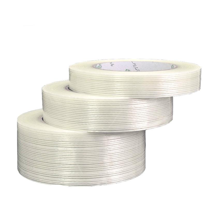 1 Rollstrong Glasvezel Tape Transparant Gestreepte Enkelzijdig Adhesive Glasvezel Tape Industriële Strapping Verpakking Vaste Seal