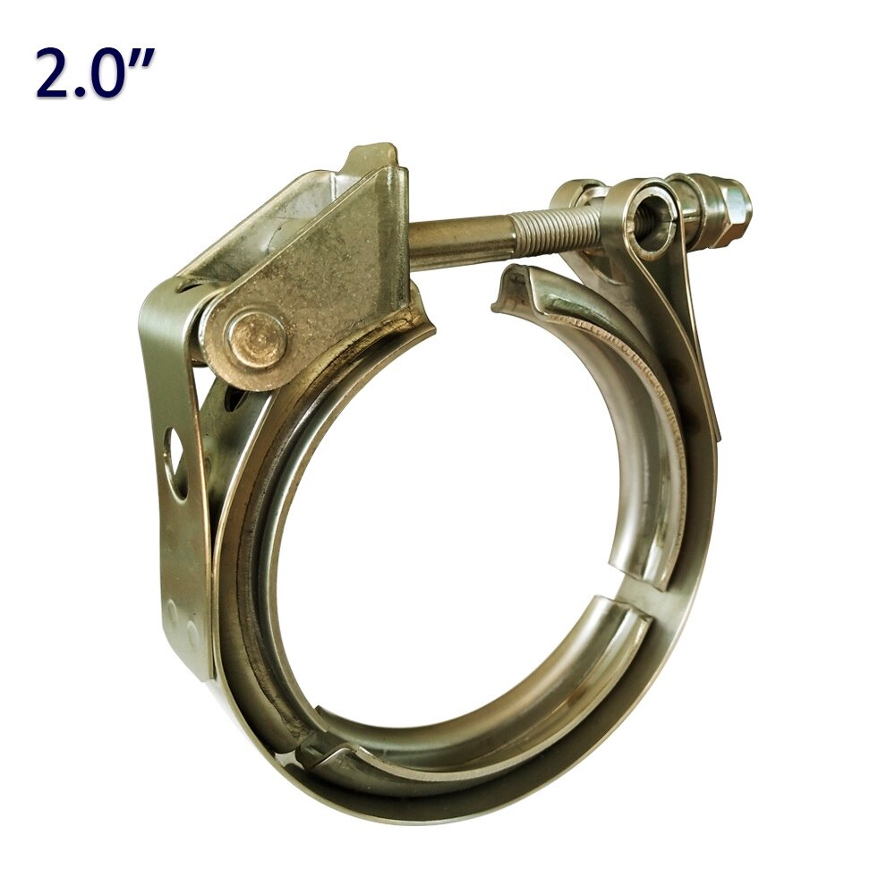 Zuczug 1.5 to 6.0 tommer quick release v band klemme rustfrit stål 304 udstødnings nedløbsrør - kun klemme uden flanger: 2.0 tommer
