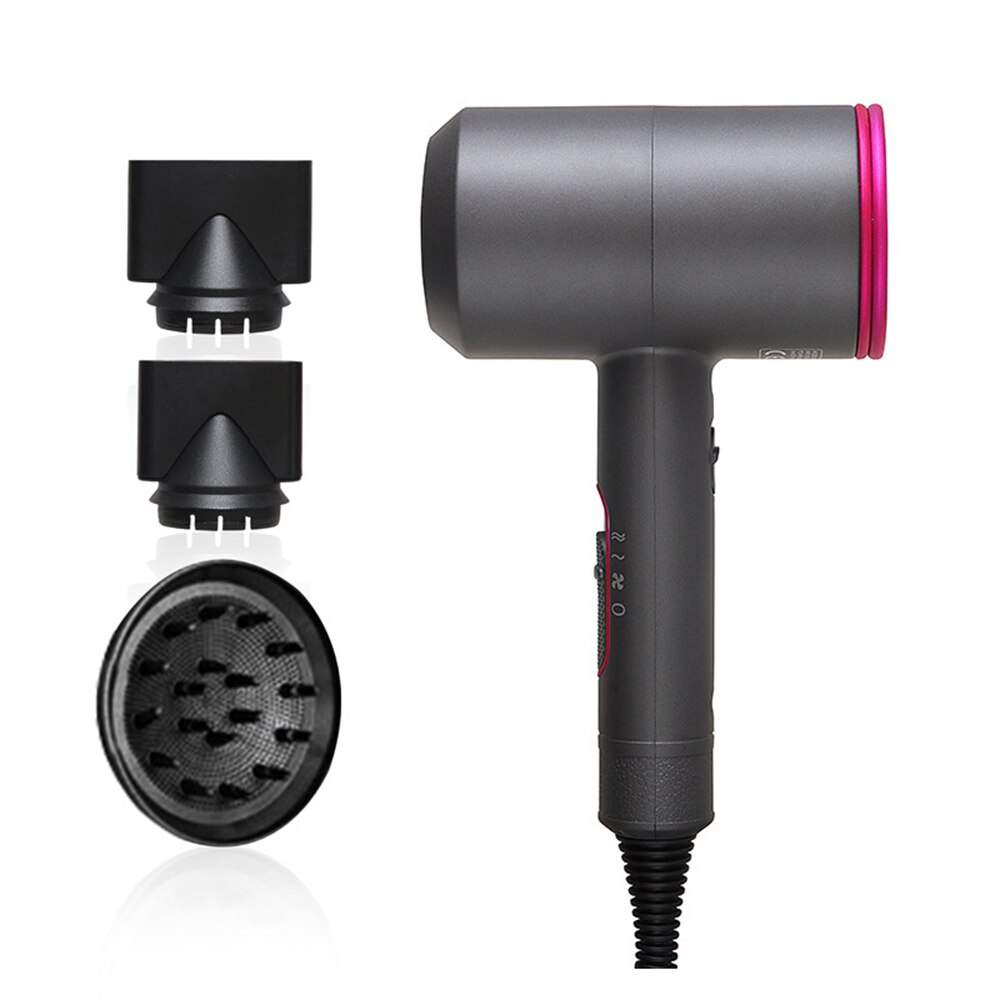 Hair Dryer and Cold Wind with Diffuser Conditioning Powerful Hairdryer Motor Heat Constant Temperature Hair Care Blowdryer: Gray / US