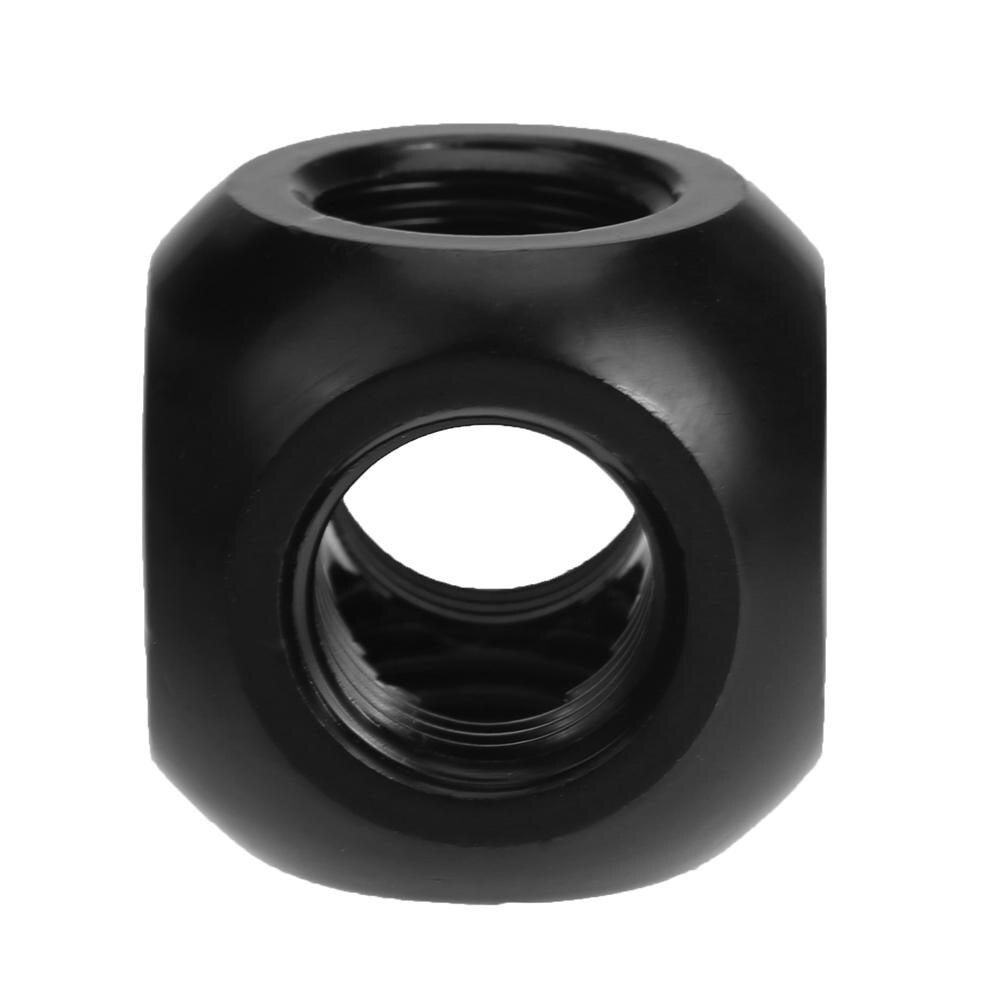 Brass G1/4 Inner Thread Metal 4 Way Water Tube Connector Ball Shaped Adapter for PC Water Cooling