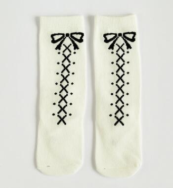 Mädchen Socken knie hohe Kinder Baby Nette bär panda druck Baumwolle Socken bein wärmt herbst tuch junge knie socke kleinkind socke: Bow white