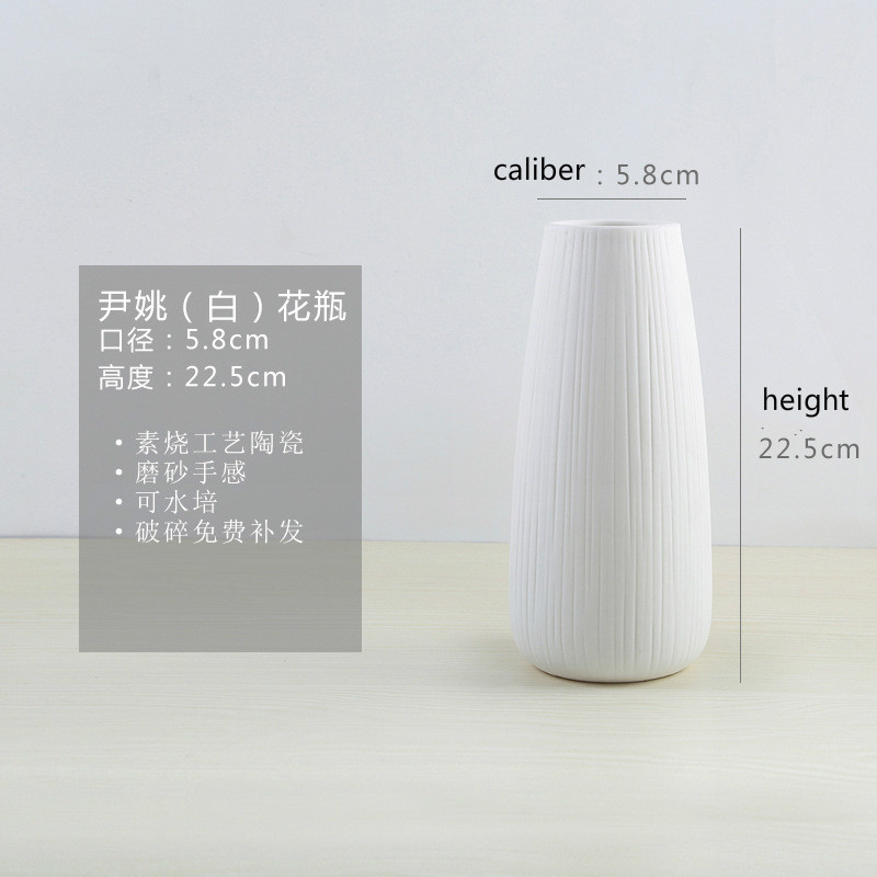 Artesanías de estilo nórdico flores secas arreglo de flores decoración del hogar decoración de cerámica jarrón blanco jarrones para flores