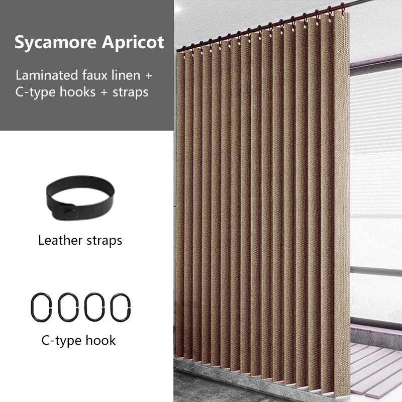 Cortina de chuveiro opaca de imitação de linho laminado, anel grande multicolorido, à prova d'água, forte e grosso, adequada para uso em banheiro: 150*180 cm / Cáqui