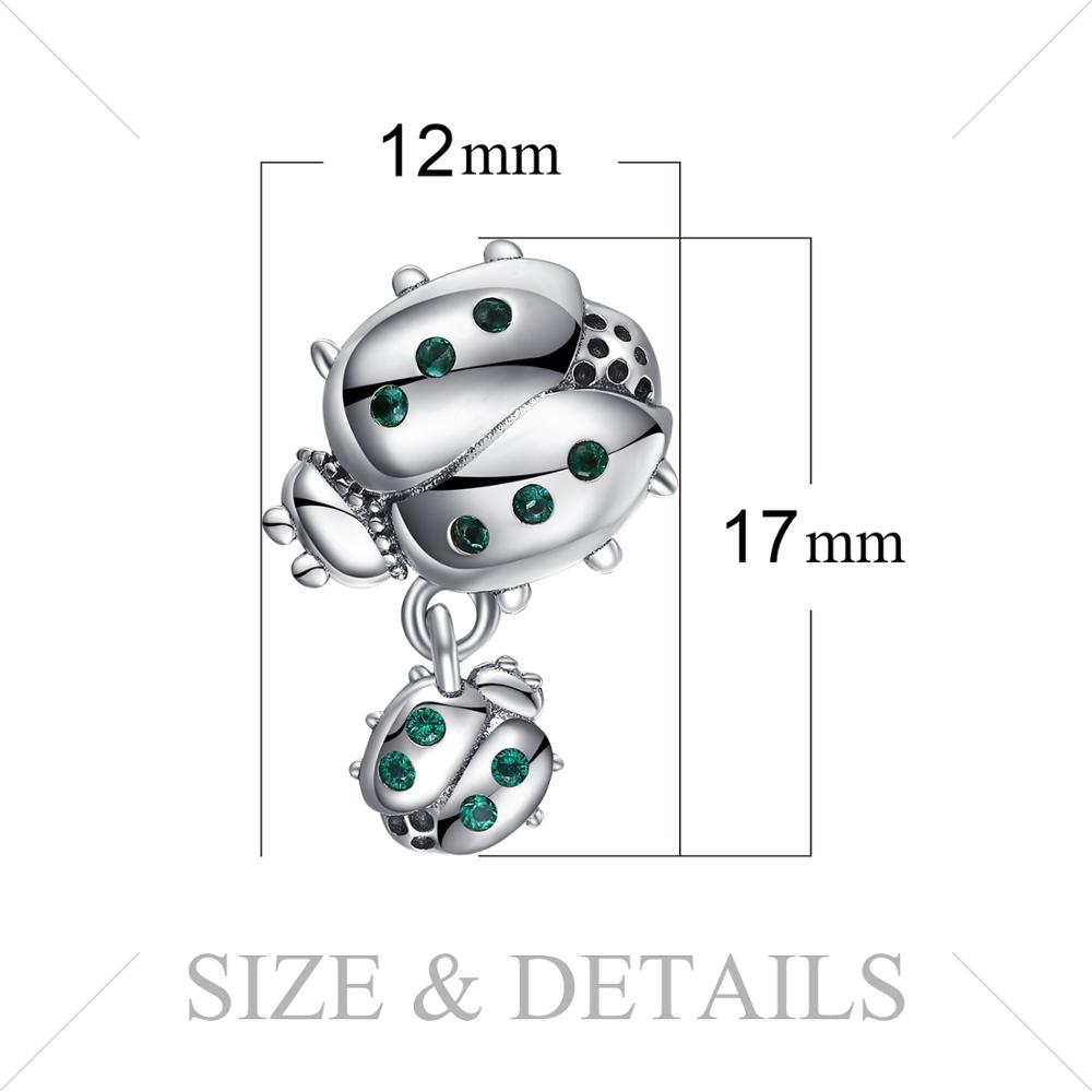 JewelryPalace Ladybird 925 Sterling Silver Beads Charms Silver 925 Original For Bracelet Silver 925 original For Jewelry Making