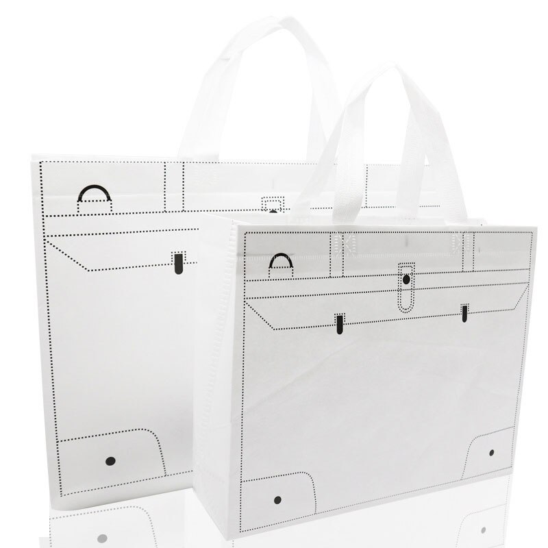 Non-woven Fabric Shopping Bag Foldable Eco Large Reusable Shopping Handbag Waterproof Clothing Packaging Bags