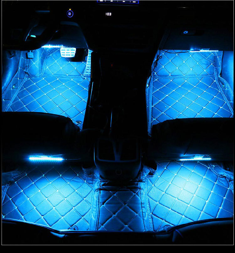 Auto Umgebungs licht Hintergrund beleuchtung Umgebungs stimmung Fuß licht LED-Streifen Auto Atmosphäbetreffend Beleuchtung LED Innen Auto Dekoration Zubehör