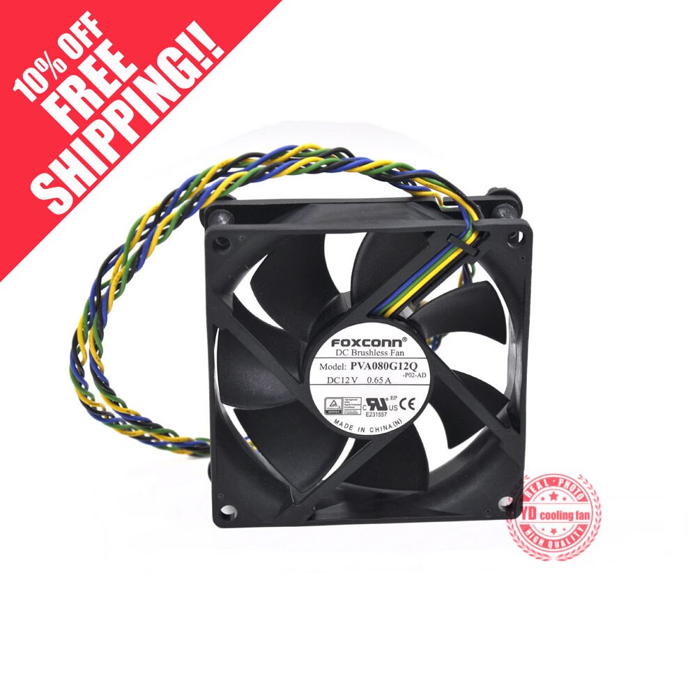 FOXCONN 8025 8CM 4lines FOR Lenovo PVA080G12Q 12V 0.65A 45K6530 cooling fan