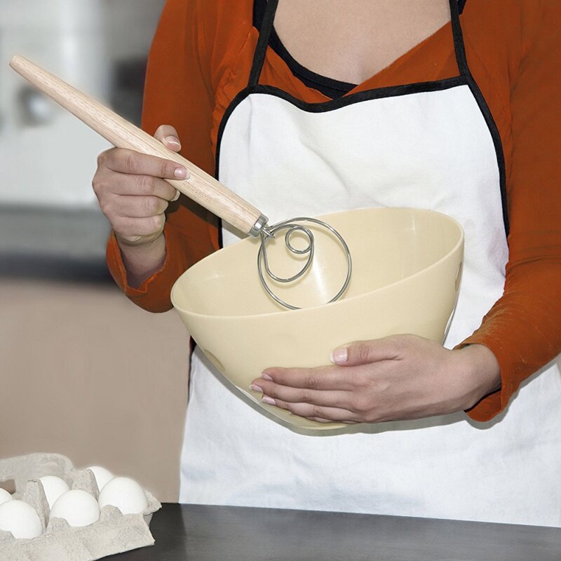 13 Inch Handle Flour Coil Mixer Kitchen Baking Tools Beater Flour Mixing Stick Stainless Steel Kitchen Tool 1