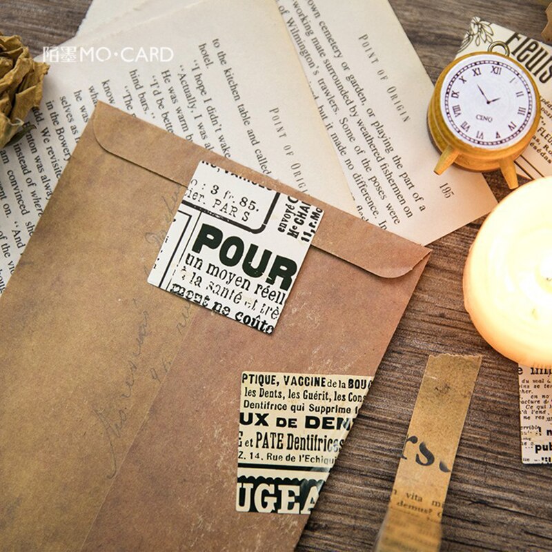 46pcs/set Vintage Newspaper Stickers Adhesive Label Stickers Diary Scrapbooking Stick Stickers