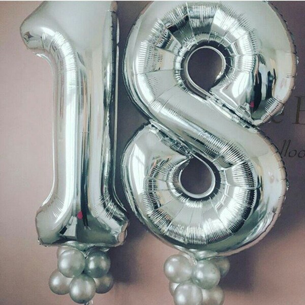 2pcs/lot Large Size Foil number Balloons 40inch Rainbow Rose Gold Happy 18th Birthday Anniversary Party Decor Supplies