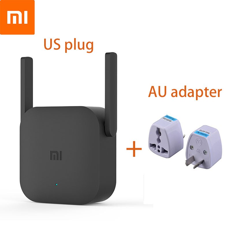 Xiaomi Mi Router Wi-Fi Range Extender 300Mbps WiFi Amplifier Pro Version Network Repeater Power Extender 2 Antenna Home Office: add AU adapter