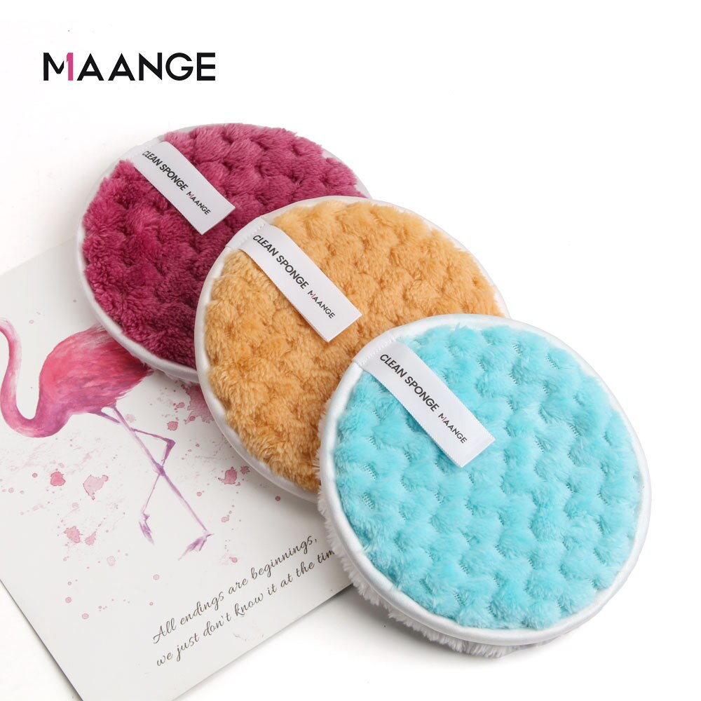 11.8*11.8cm Soft Microfiber Makeup Removal Pad Reusable Cleansing Sponge Puff Double-sided Cleaner Face Washing Colorful