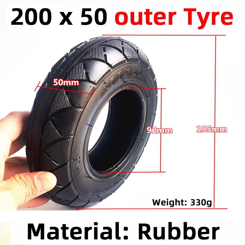 8 inches outer Tyre and Inner Tube 200x50 inflatable wheel with brake and bent Valvefor electric Gas Scooter &amp; Electric Scooter