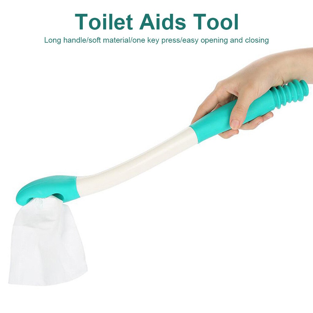 Long Handle Reach Comfort Bottom Wiper Self Wipe Assist Holder Toilet Paper Tissue Grip Self Wipe Aid Motion Assistance Helper