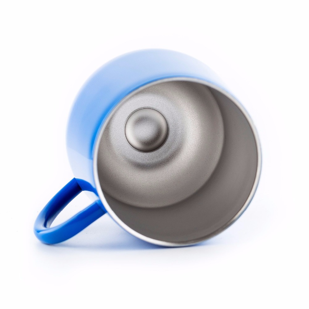 12oz bpa gratis dobbel vegg rustfritt stål melk drikke øl термокружка kopp egg form kaffe krus som lokk med håndtak