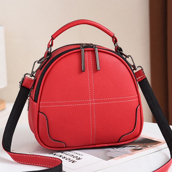 Hjphoebag solid pu läderväska damer crossbody messenger axelväskor vintage handväskor bolsa  yc351: Röd-b