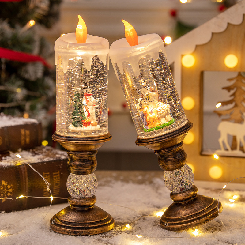 Weihnachtsdekorationen, Kerzenlichter, Weihnachten, Kristalllaternen, Schneelichter, Kindergeburtstag, Weihnachtsgeschenk, Szenenlayout